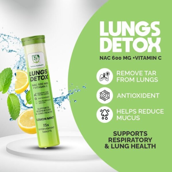Sattva Aushadhi Lung Detox Effervescent Tablets - Lemon Mint Flavour