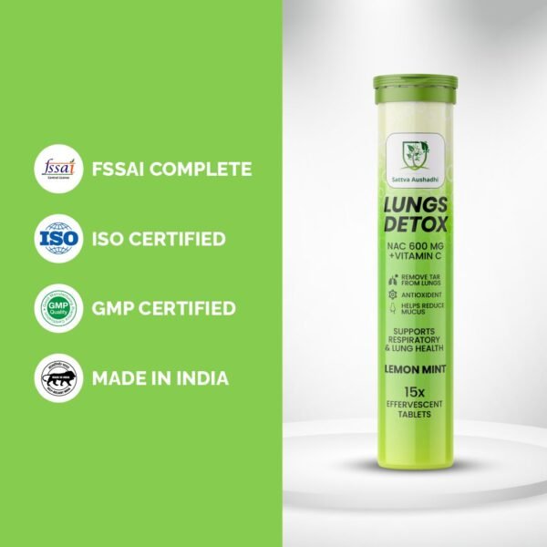 Sattva Aushadhi Lung Detox Effervescent Tablets - Lemon Mint Flavour